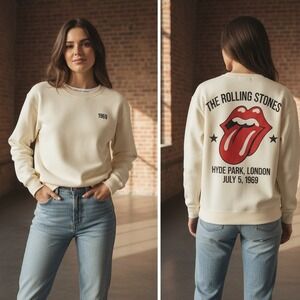 People of Leisure x Rolling Stones 1969 Hyde Park Graphic Sweatshirt S Oversized
